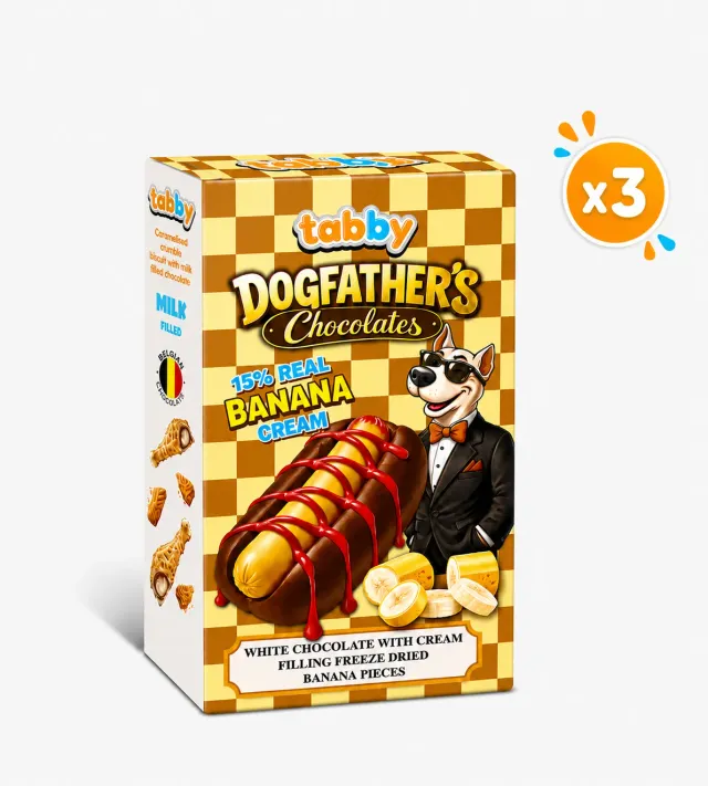 Tabby Chicken Dog Fathers Hotdog Banana 40g x3 melk