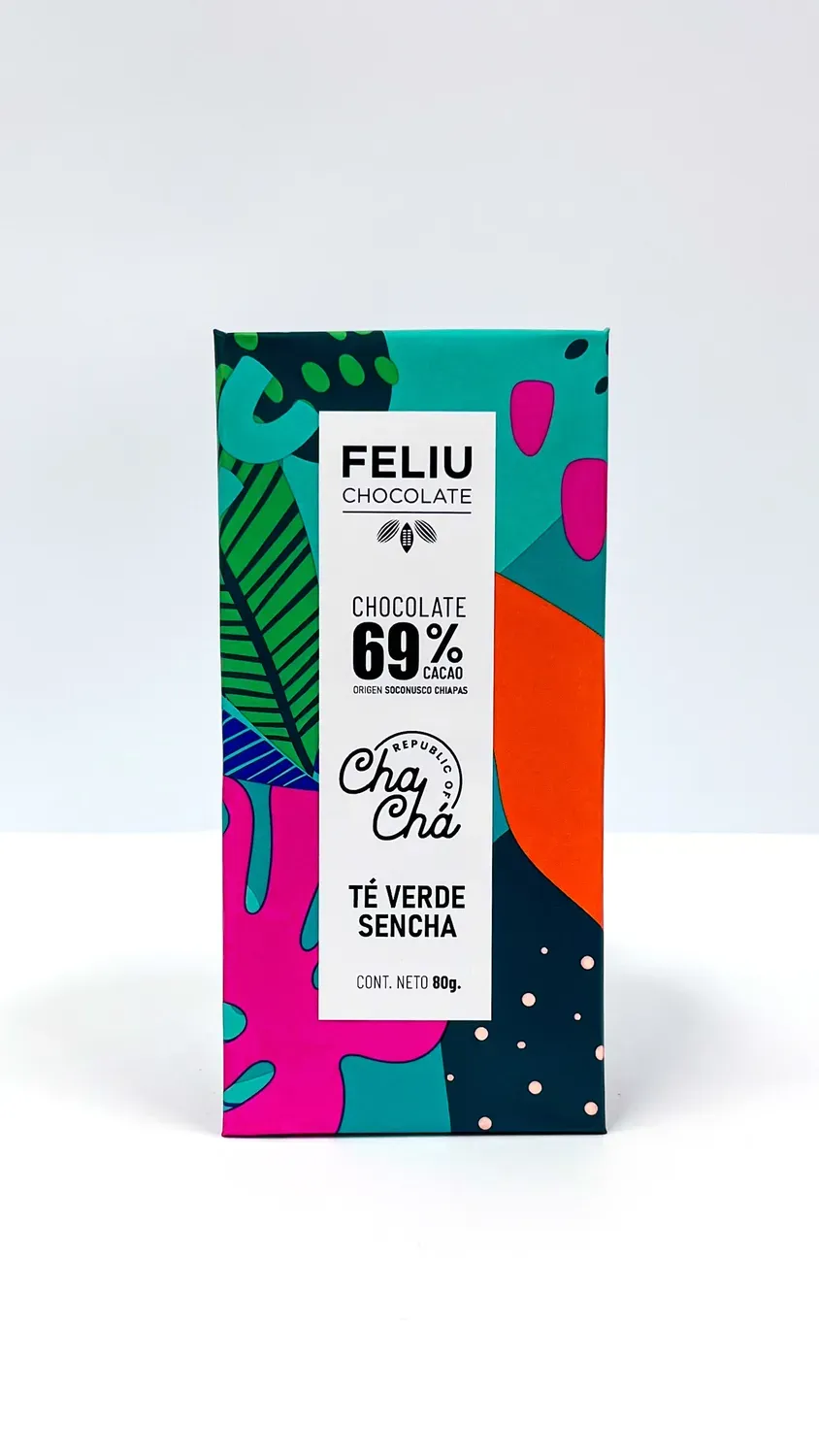 Feliu Chocolate Té Verde Sencha 69% pure reep 80g groene thee