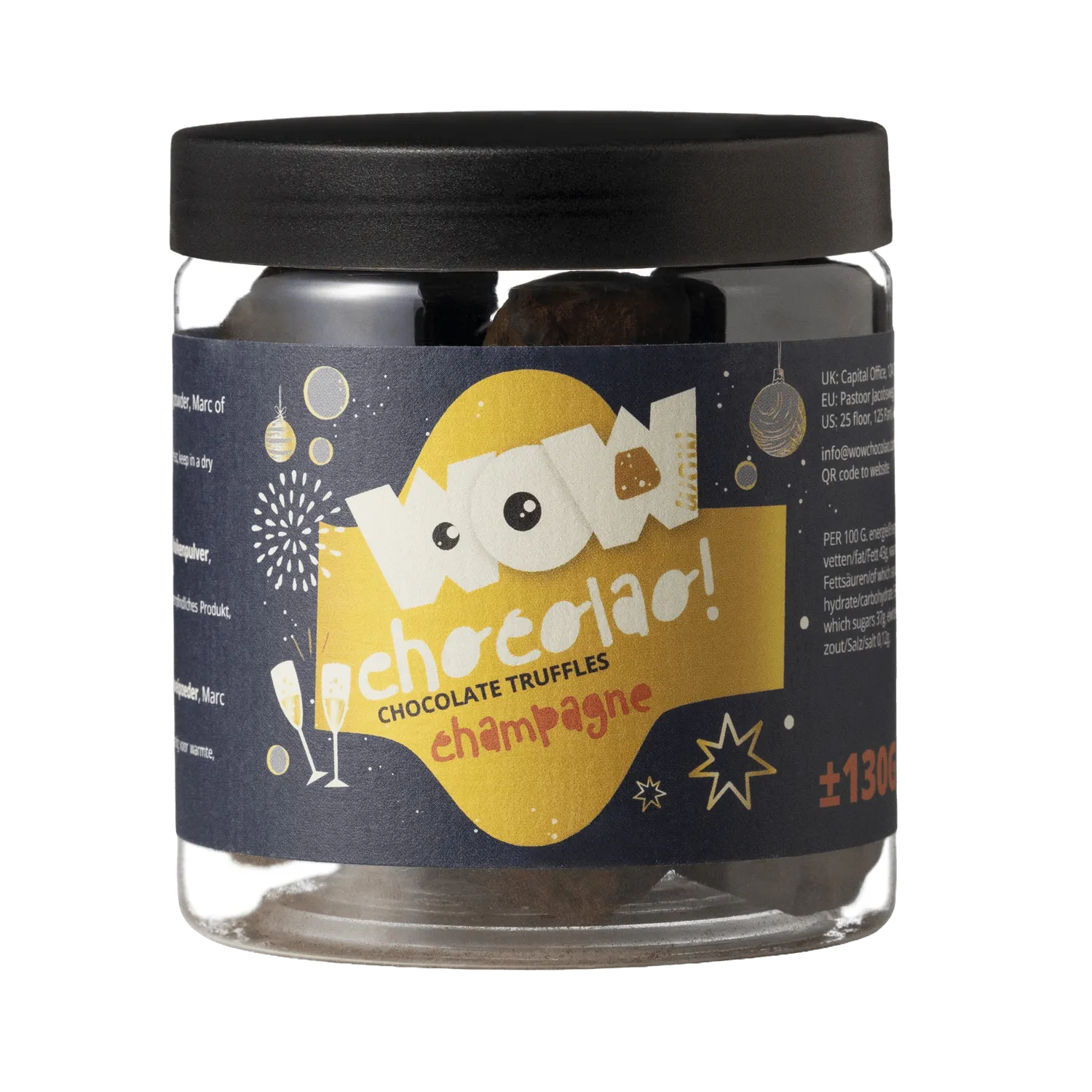 WOW Chocolao Champagne Chocoladetruffels 130g Pot Feest