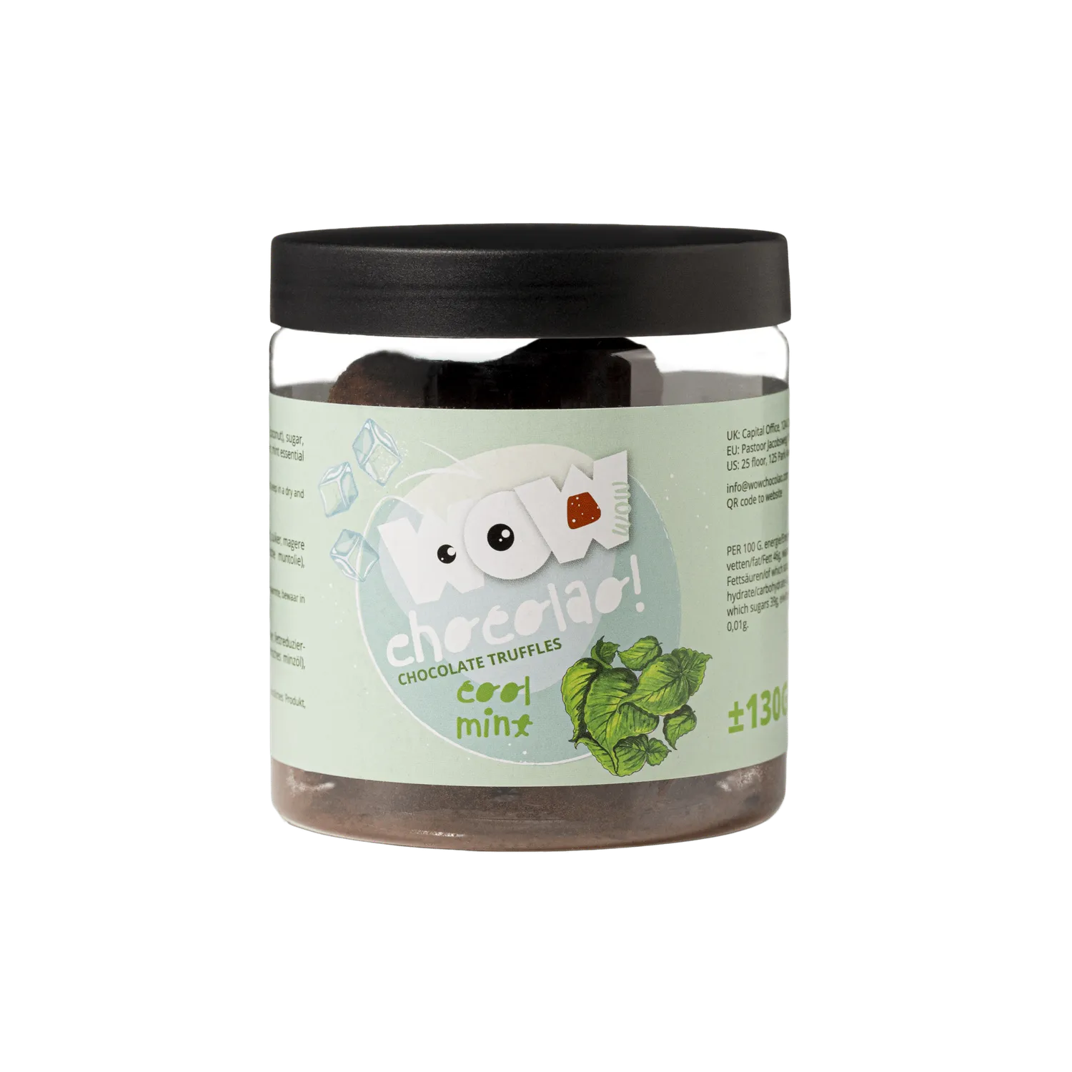 WOW Chocolao Munt chocoladetruffels 130g cadeaupot fris
