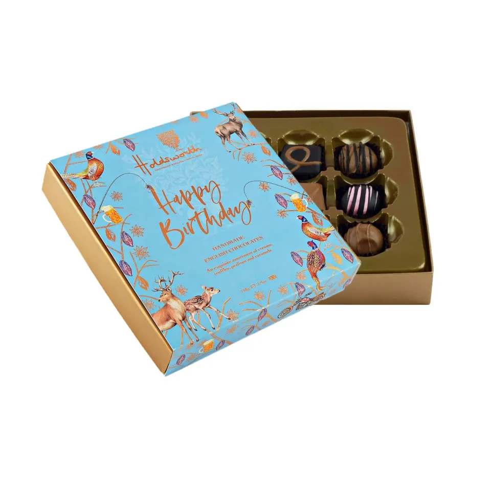 Holdsworth Happy Birthday Blue chocolade box 110g truffel