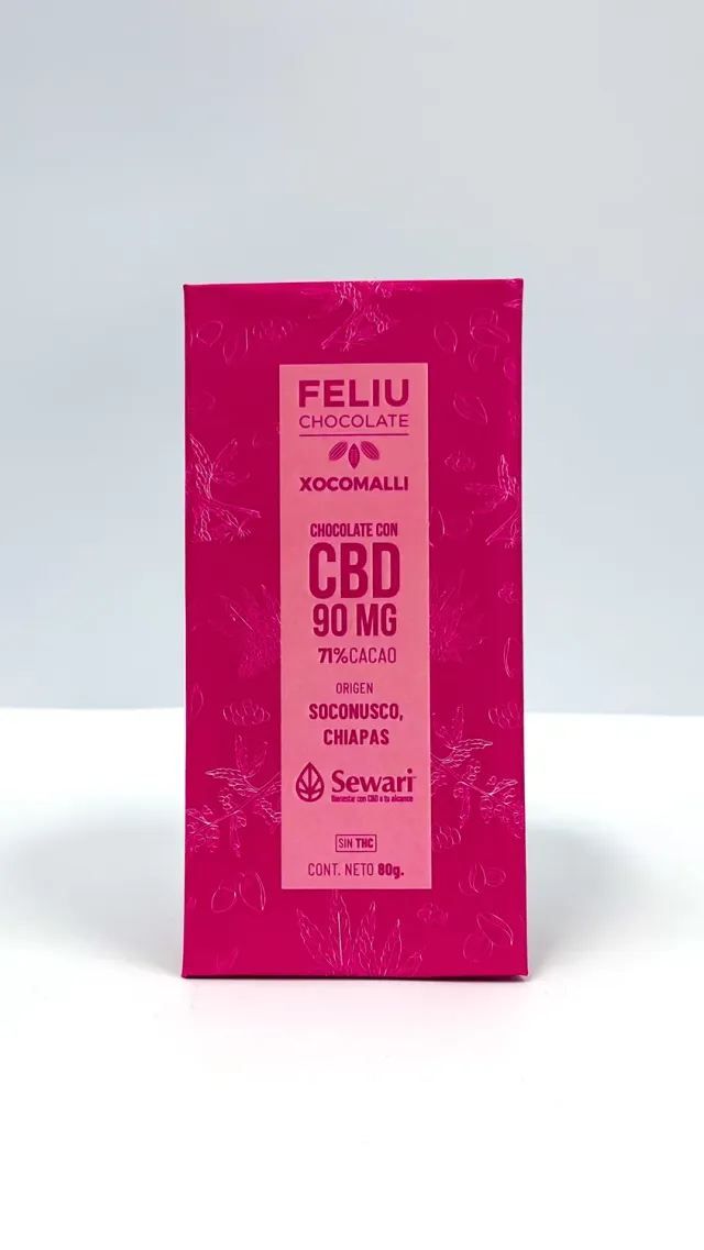 Feliu Chocolate Xocomalli 71% CBD chocoladereep 80g 90mg
