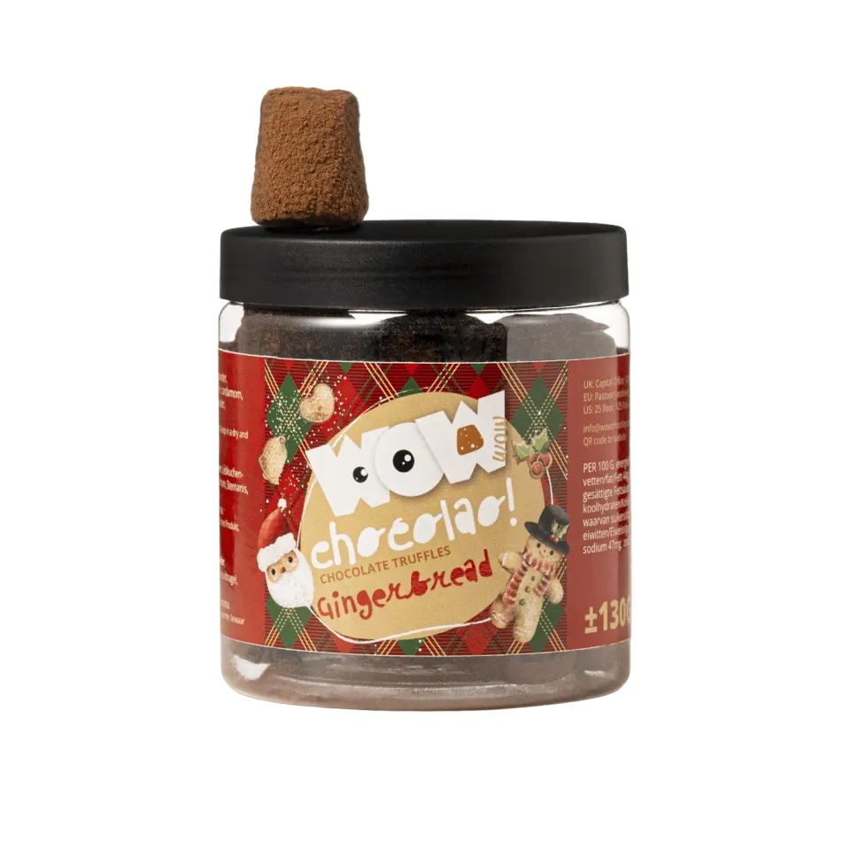 WOW Chocolao Gemberkoek kerst truffels 130g cadeaupot