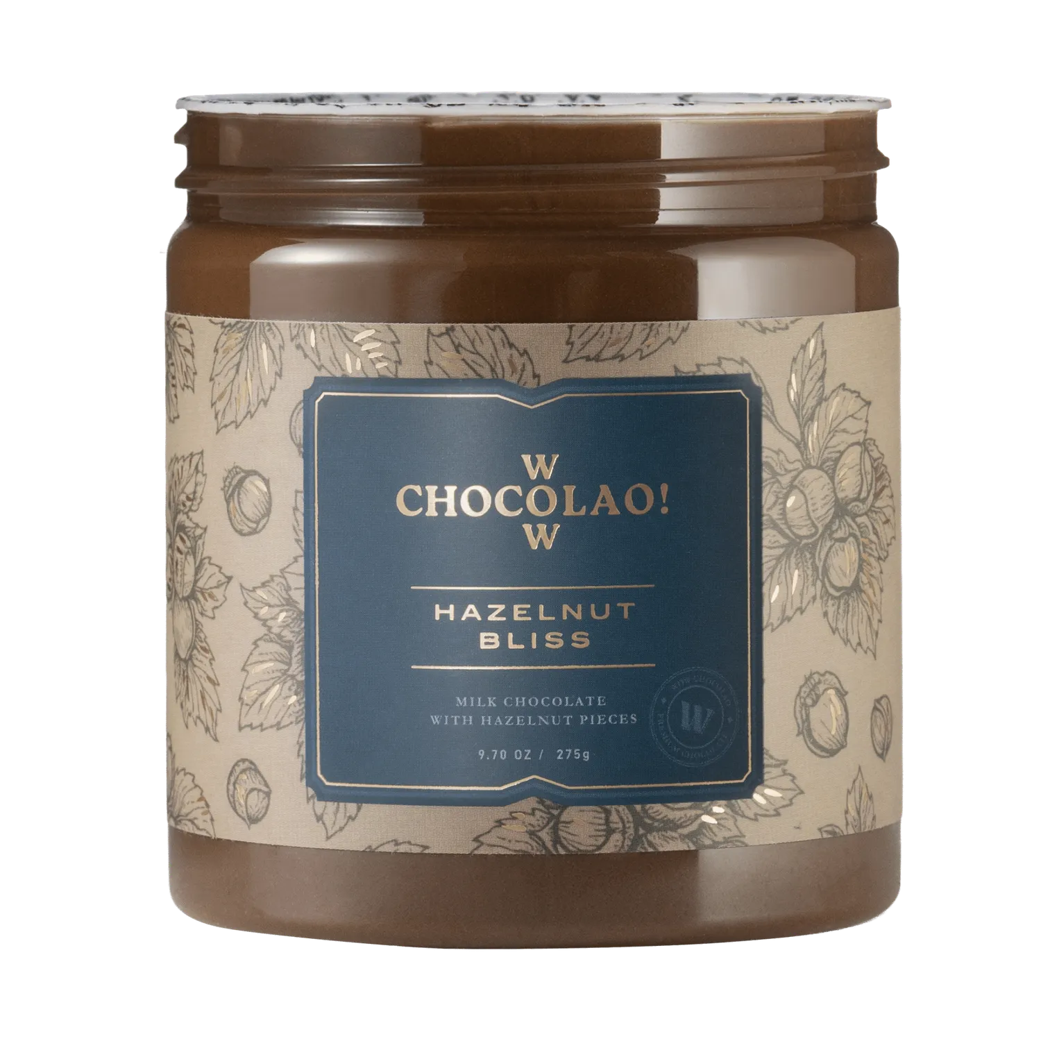 WOW Chocolao Hazelnoot Bliss chocoladepasta 275g romig