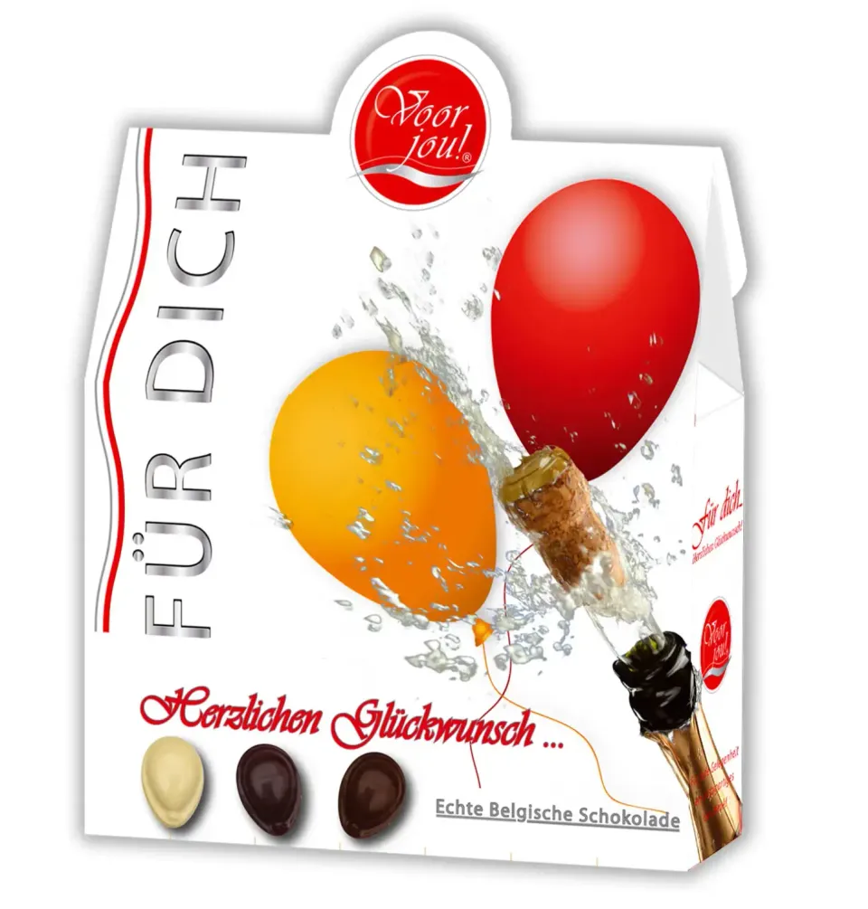 Voor jou Für Dich Herzlichen Glückwunsch chocolade cadeau