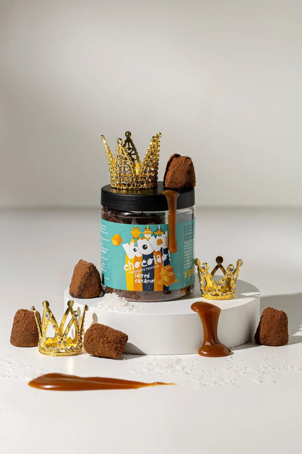 WOW Chocolao Gezouten Karamel truffels pot 130g koning