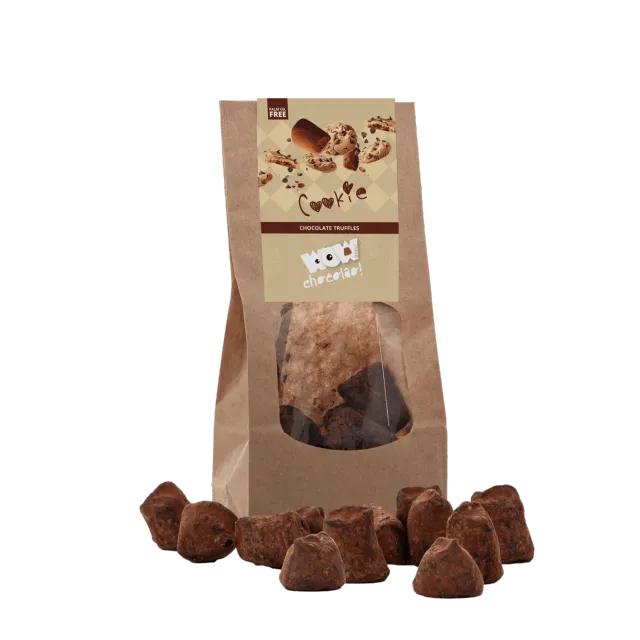 WOW Chocolao Cookies Chocoladetruffels 130g Zak Koekjes