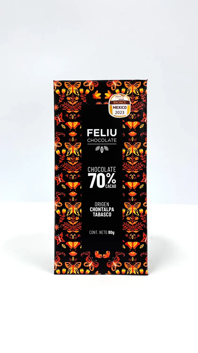 Feliu Chocolate Origen Chontalpa 70% cacao chocoladereep 80 g puur