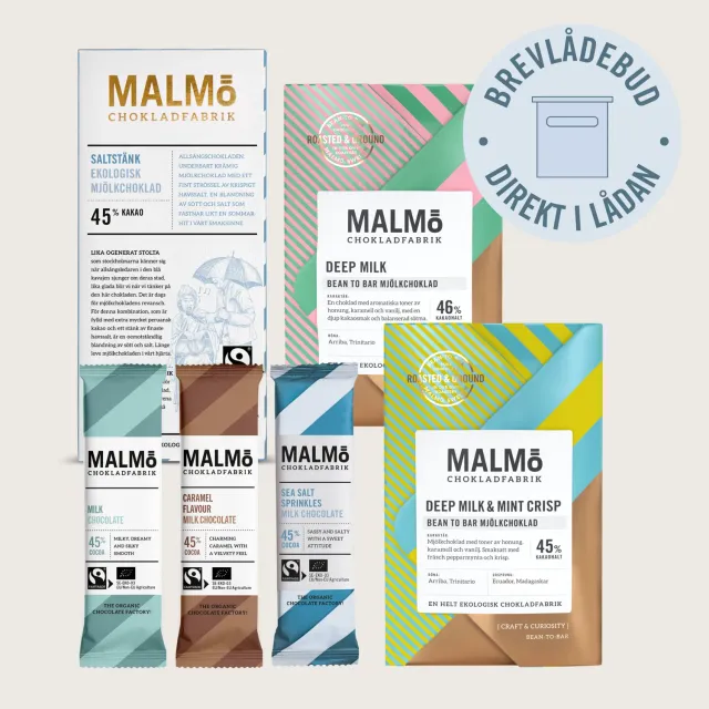 Malmö Chokladfabrik Chokladbrev Ljus choklad brief melk duo