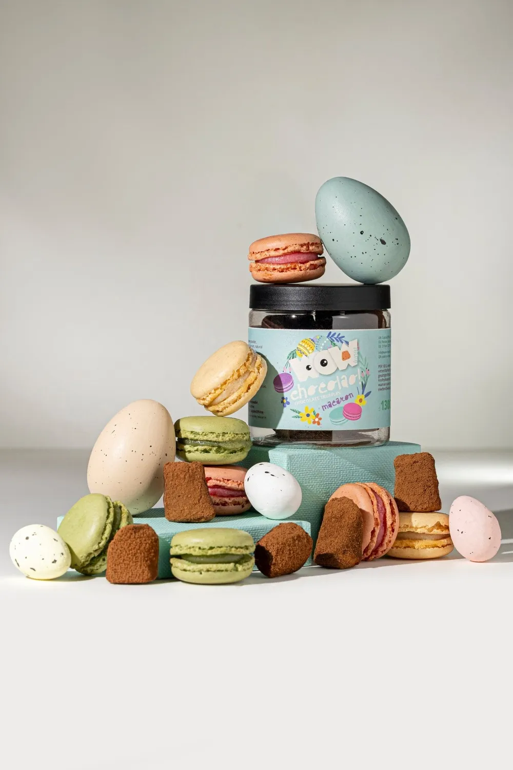 WOW Chocolao Macaron Truffels 130g Paaspot elegant