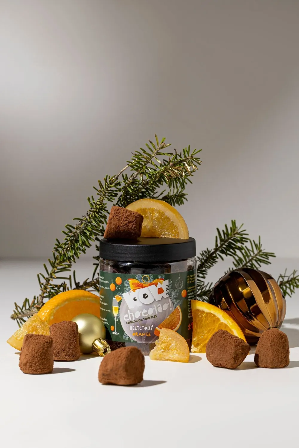 WOW Chocolao Sinaasappel truffels kerst pot 130g citrus