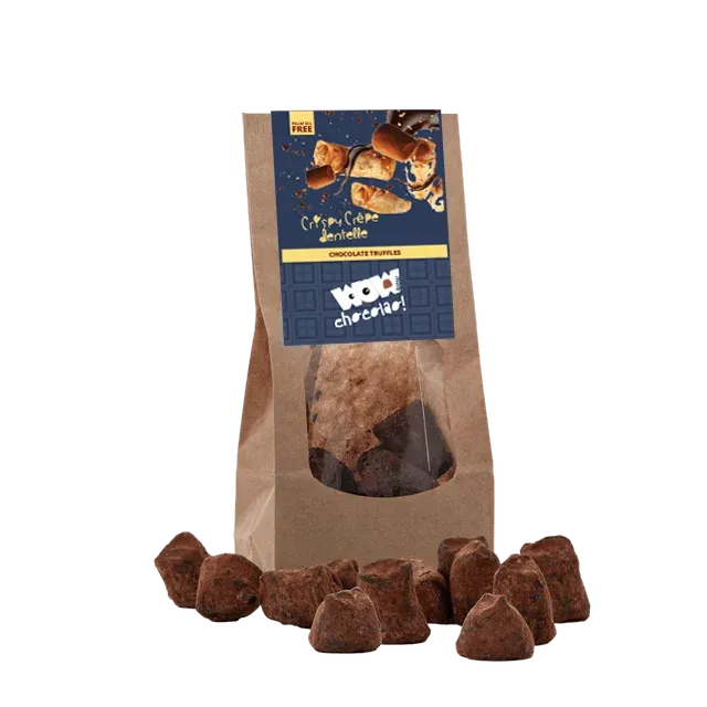 WOW Chocolao Crepe Dentelle Truffels 130g Zak Knapperig
