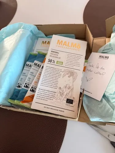 Malmö Chokladfabrik Kokosboll 50% chocoladereep 80 g vegan