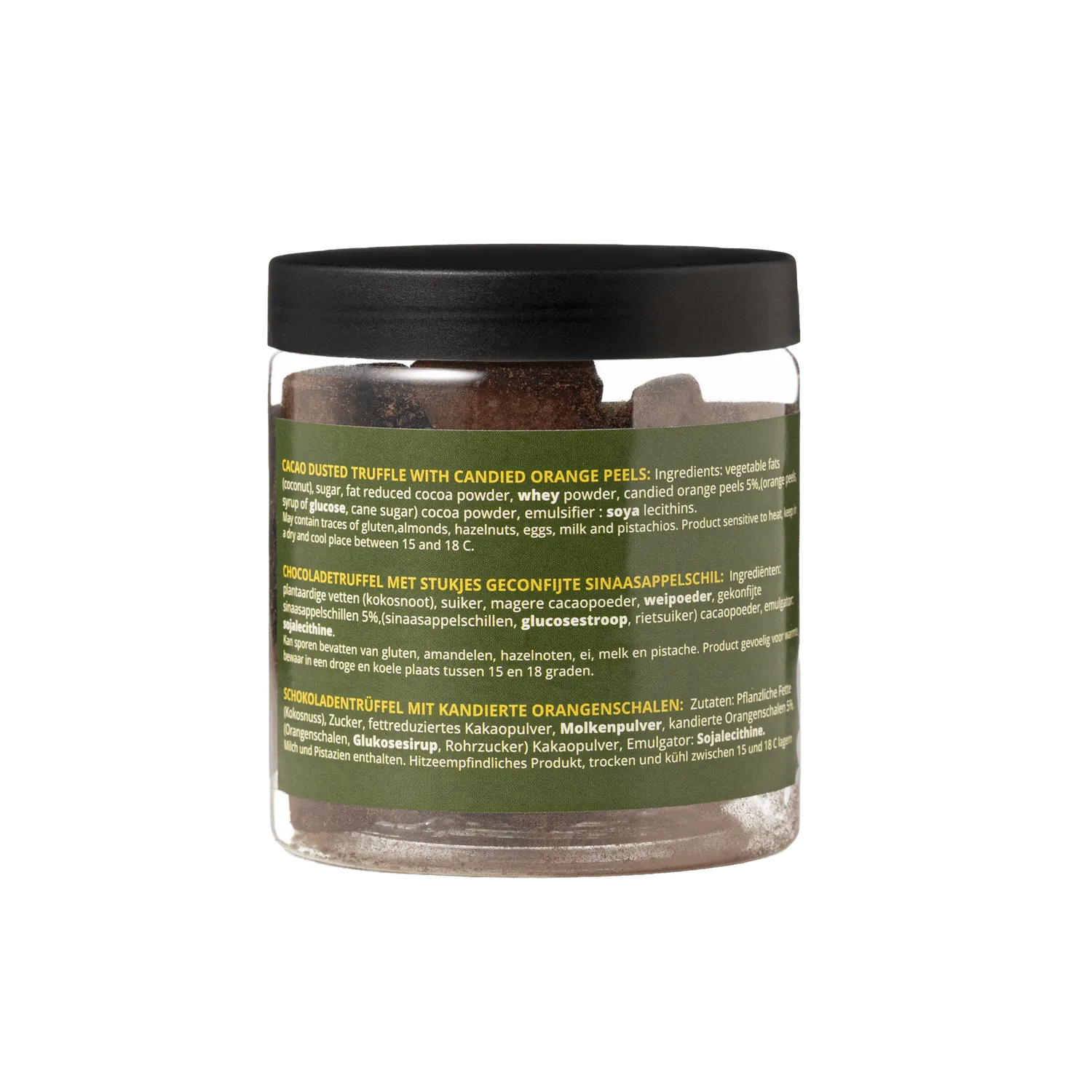 WOW Chocolao Sinaasappelschil truffels pot 130g citrus