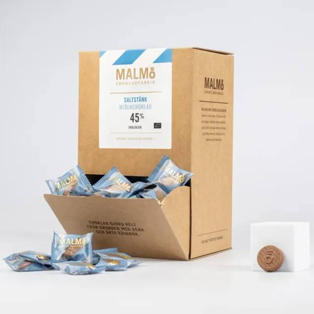 Malmö Chokladfabrik Saltstänk 45% melkchocolaatjes 1kg zeezout
