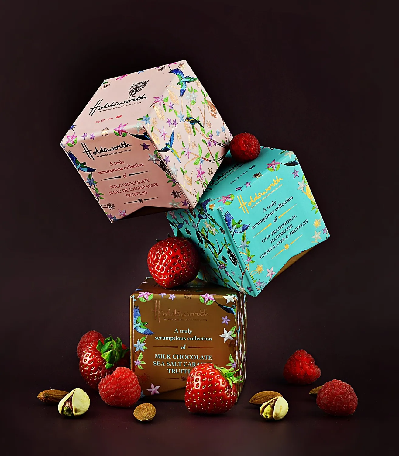 Holdsworth Petite Marc de Champagne Cube truffels 55g melk