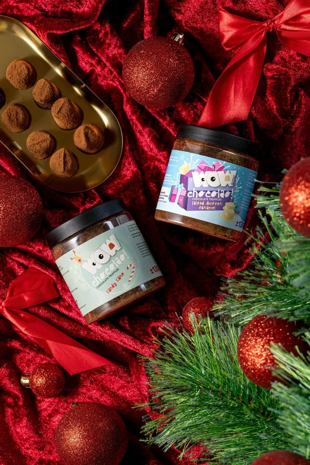 WOW Chocolao Candy Cane truffels 130g cadeaupot munt