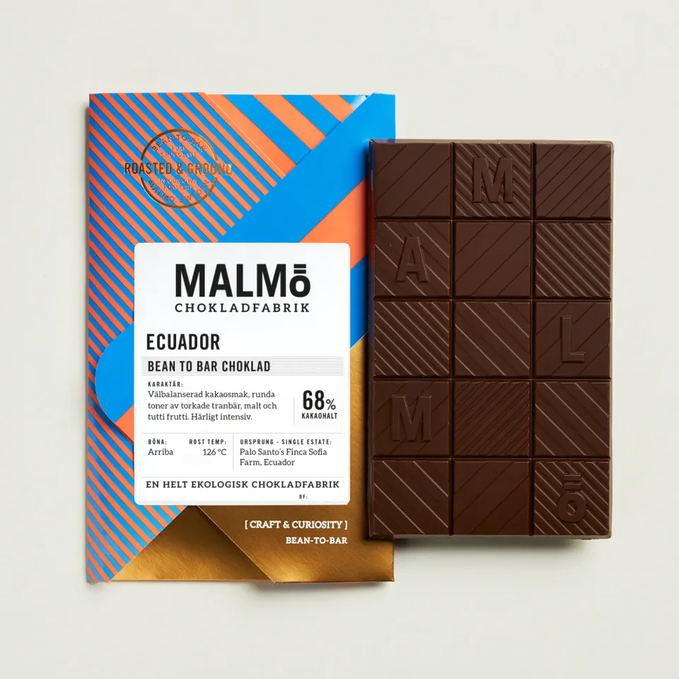 Malmö Chokladfabrik Ecuador 68% chocoladereep puur 58 g
