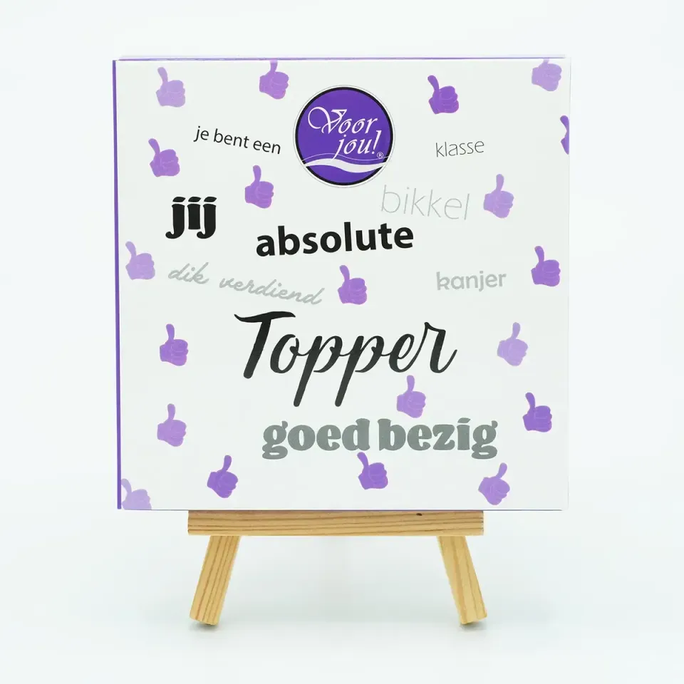 Voor jou Trendy Topper chocoladetablet melk cadeau