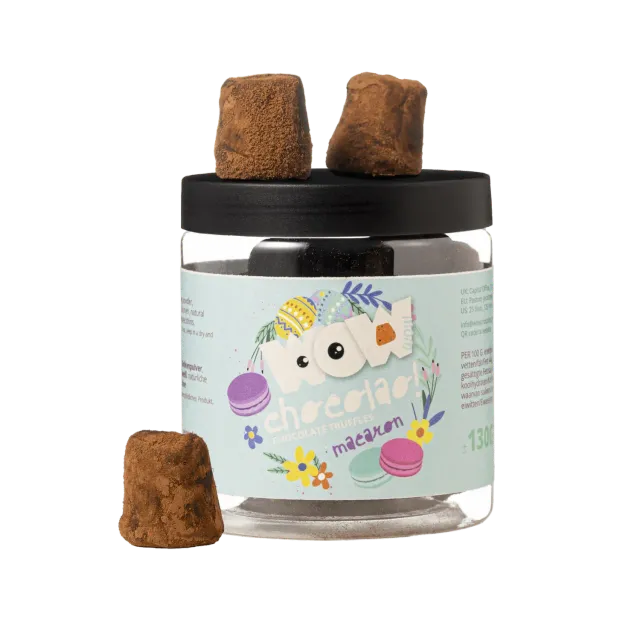 WOW Chocolao Macaron Truffels 130g Paaspot elegant