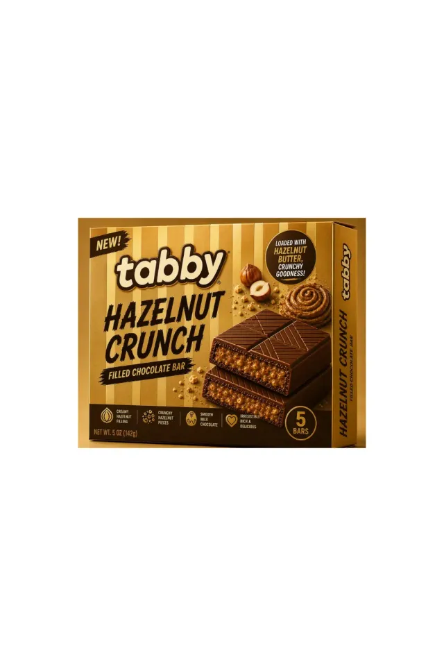 Tabby Hazelnut Crunch chocolade 80g melk