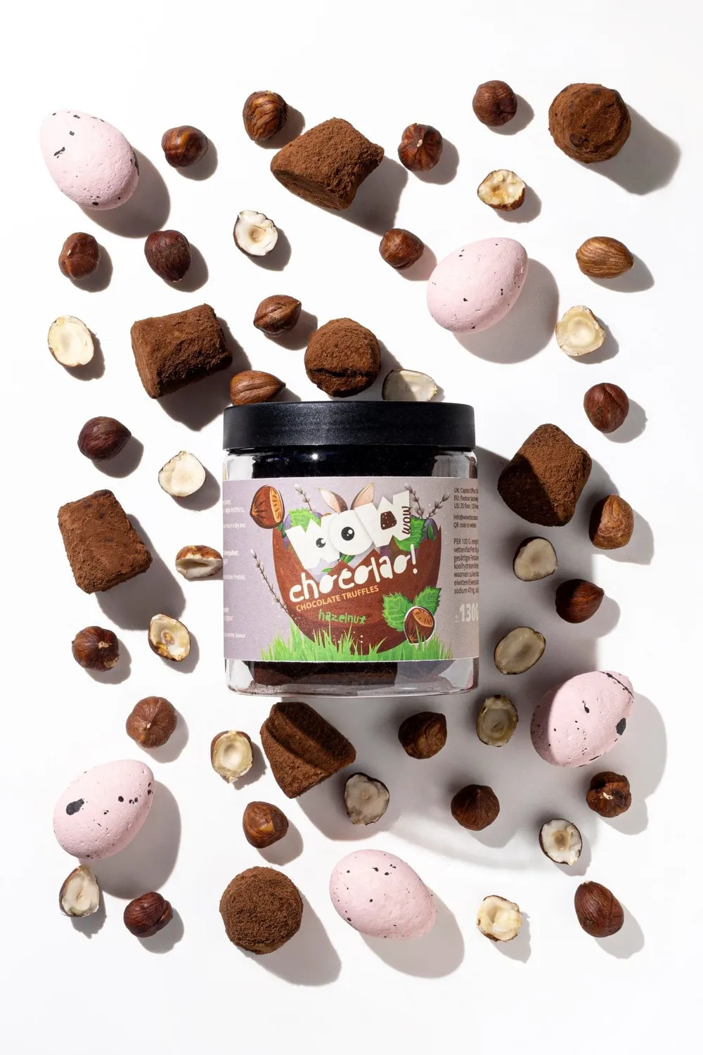 WOW Chocolao Hazelnoot truffels 130g cadeaupot paas