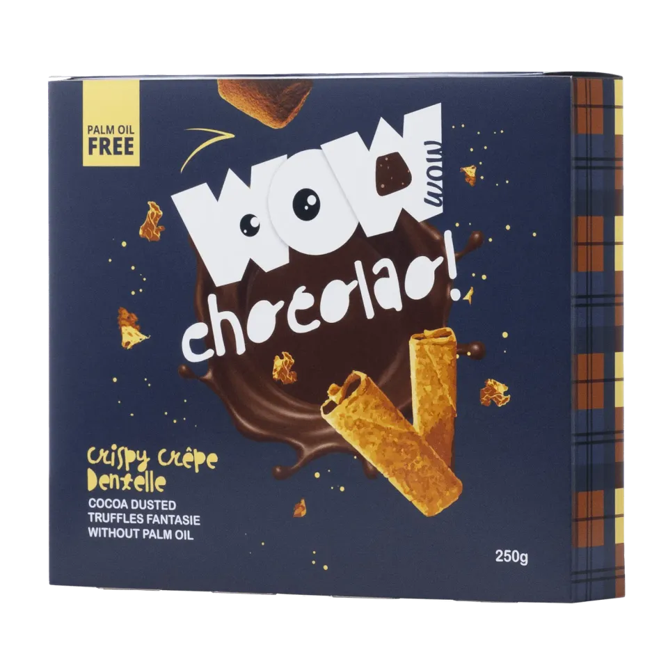 WOW Chocolao Crepe Dentelle truffels XL doos 250g krokant