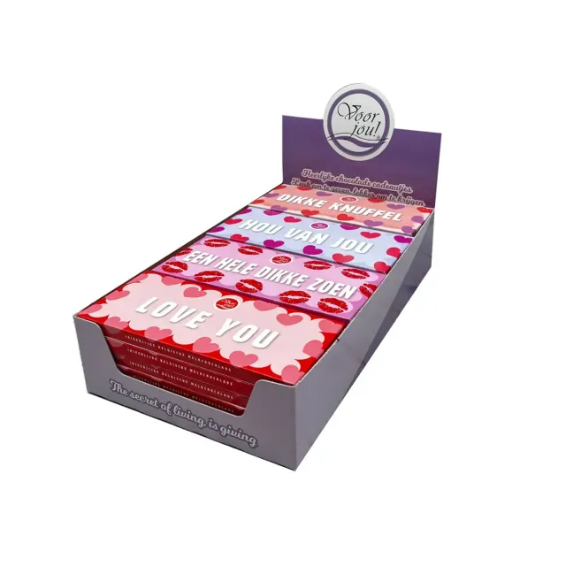 Voor jou Wensreep Valentijn display melkchocolade 24 stuks