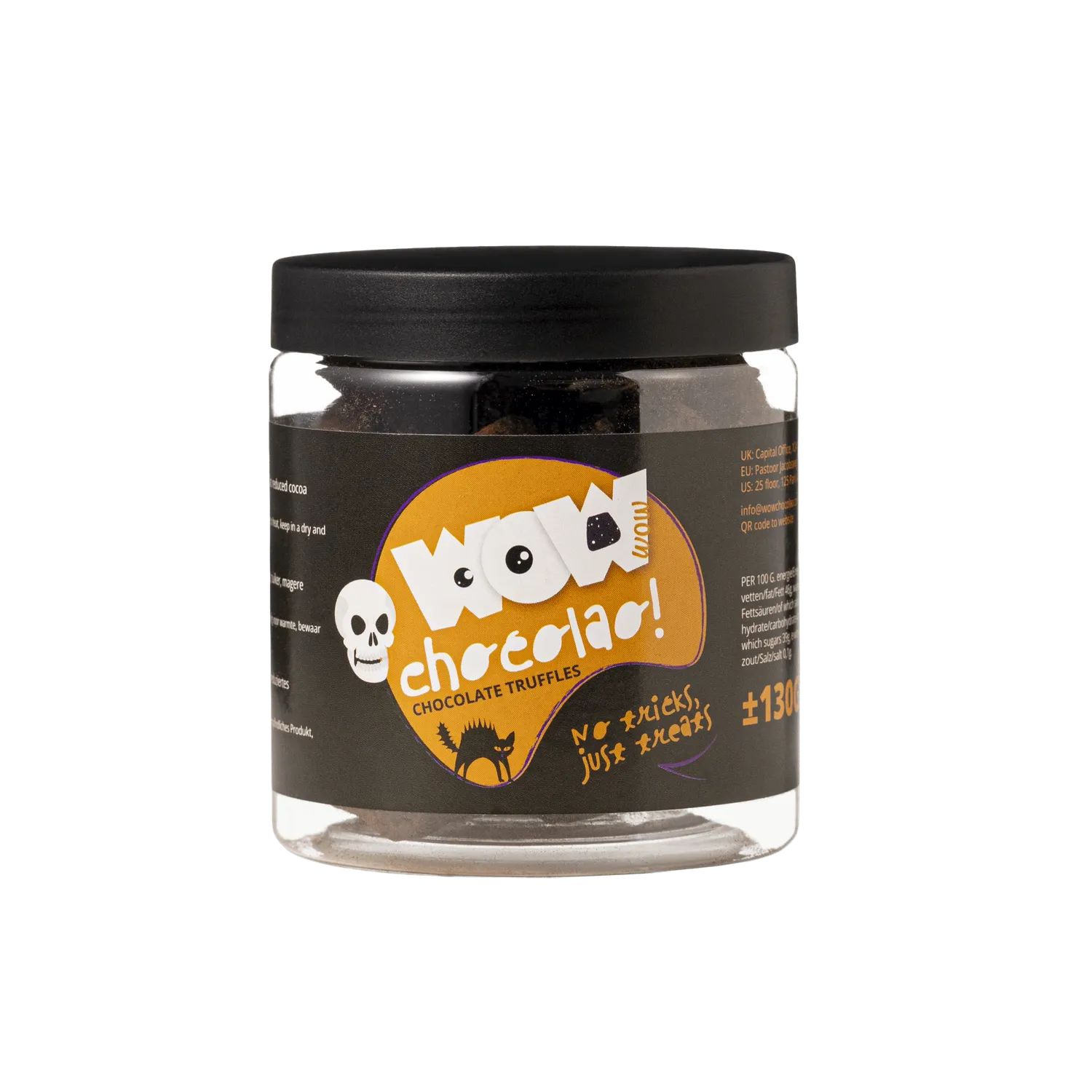 WOW Chocolao Halloween truffels pot 130g puur