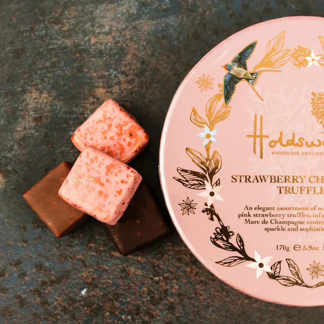 Holdsworth Strawberry Champagne truffels 170g aardbei