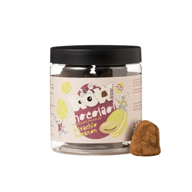 WOW Chocolao Pistache Macaron chocoladetruffels 130g paaspot