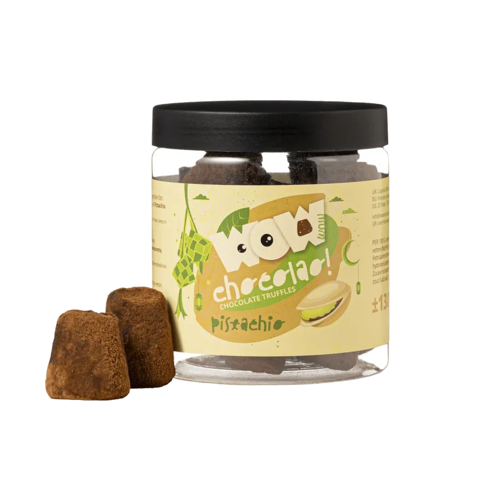 WOW Chocolao Pistache chocoladetruffels 130g nootachtig