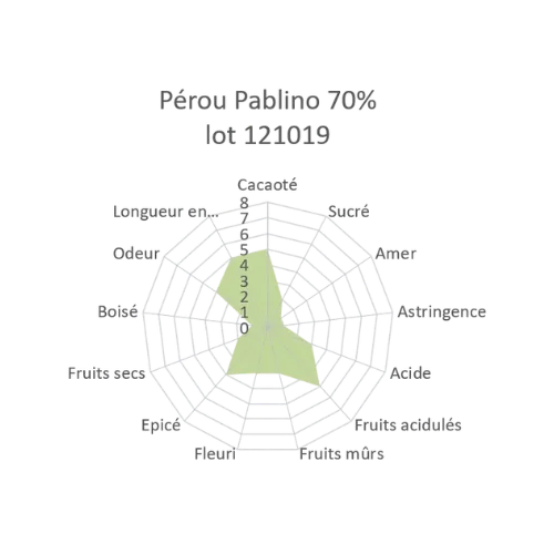 Chocolaterie Morin Peru Pablino 70% chocoladeblok 1kg fruitig