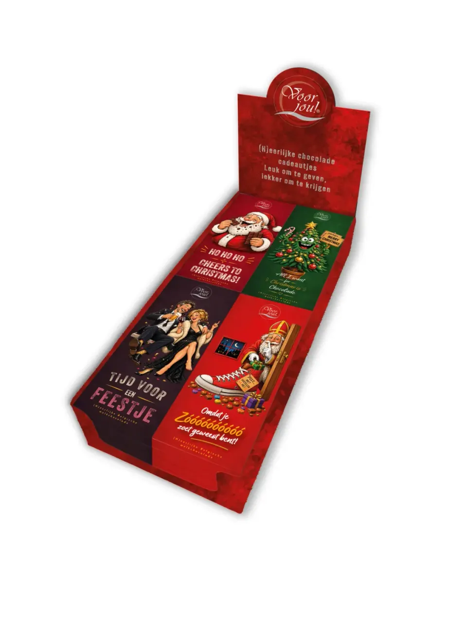 Voor jou Wensreep display Kerst chocoladereep 24 stuks