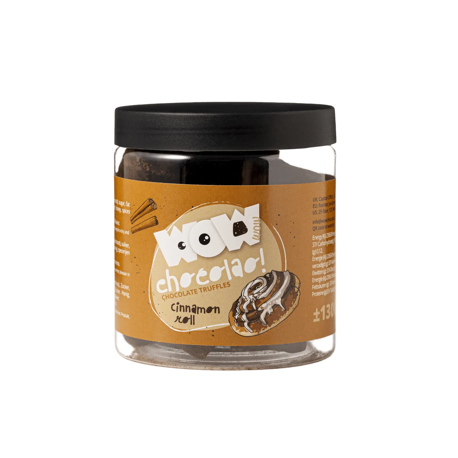WOW Chocolao Chocoladetruffels Kaneelbroodje pot 130g kaneel
