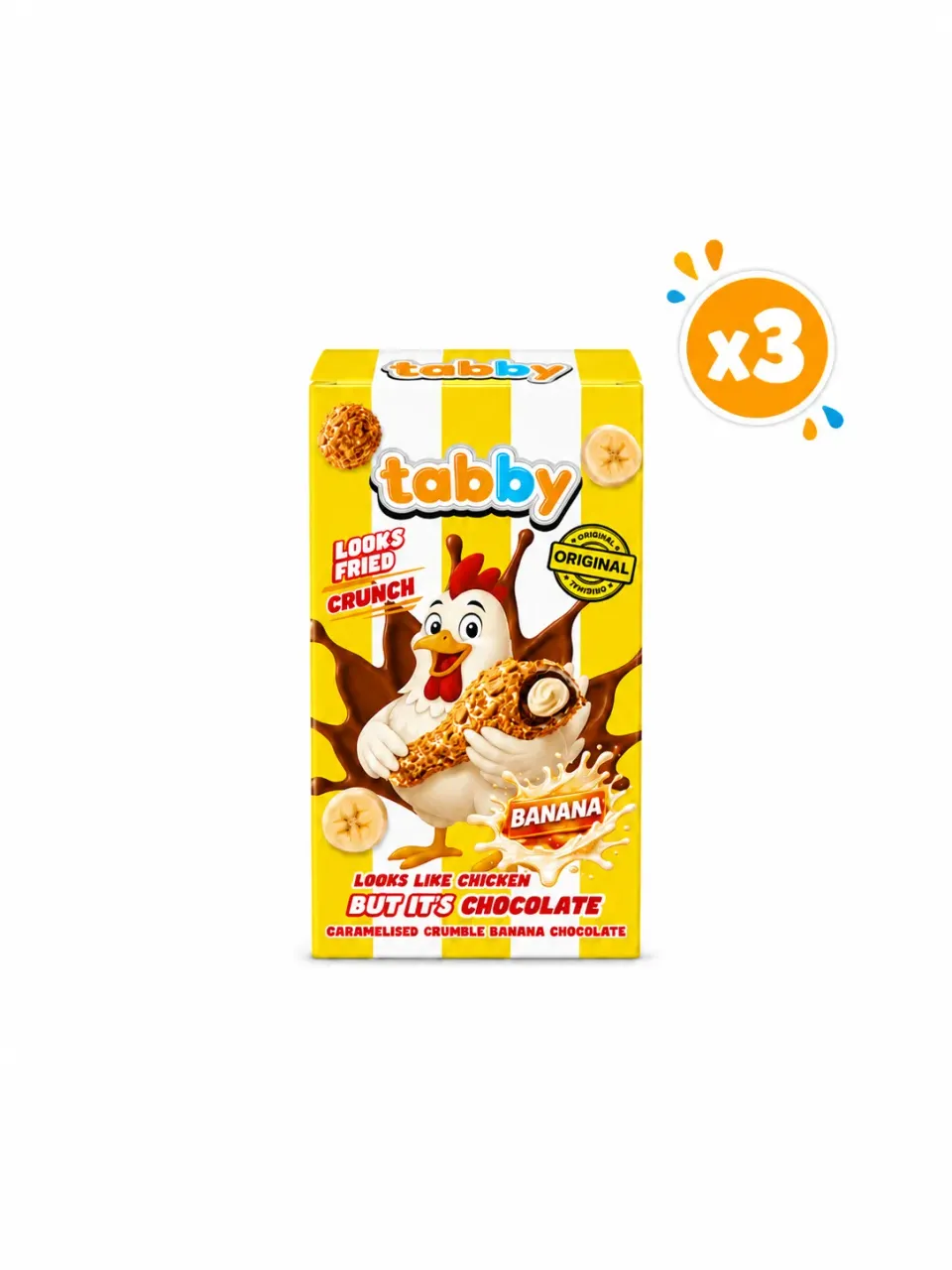 Tabby Drumstick Banana chocolade 50g x3 melk