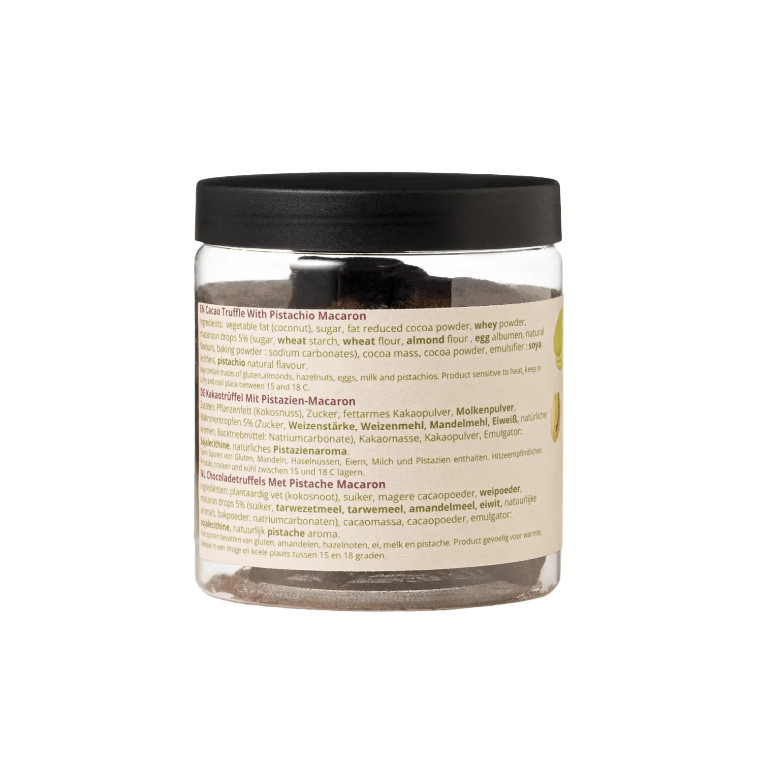 WOW Chocolao Pistache Macaron chocoladetruffels 130g pot