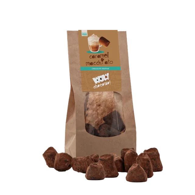 WOW Chocolao Caramel Macchiato Chocoladetruffels Zak 130g koffie