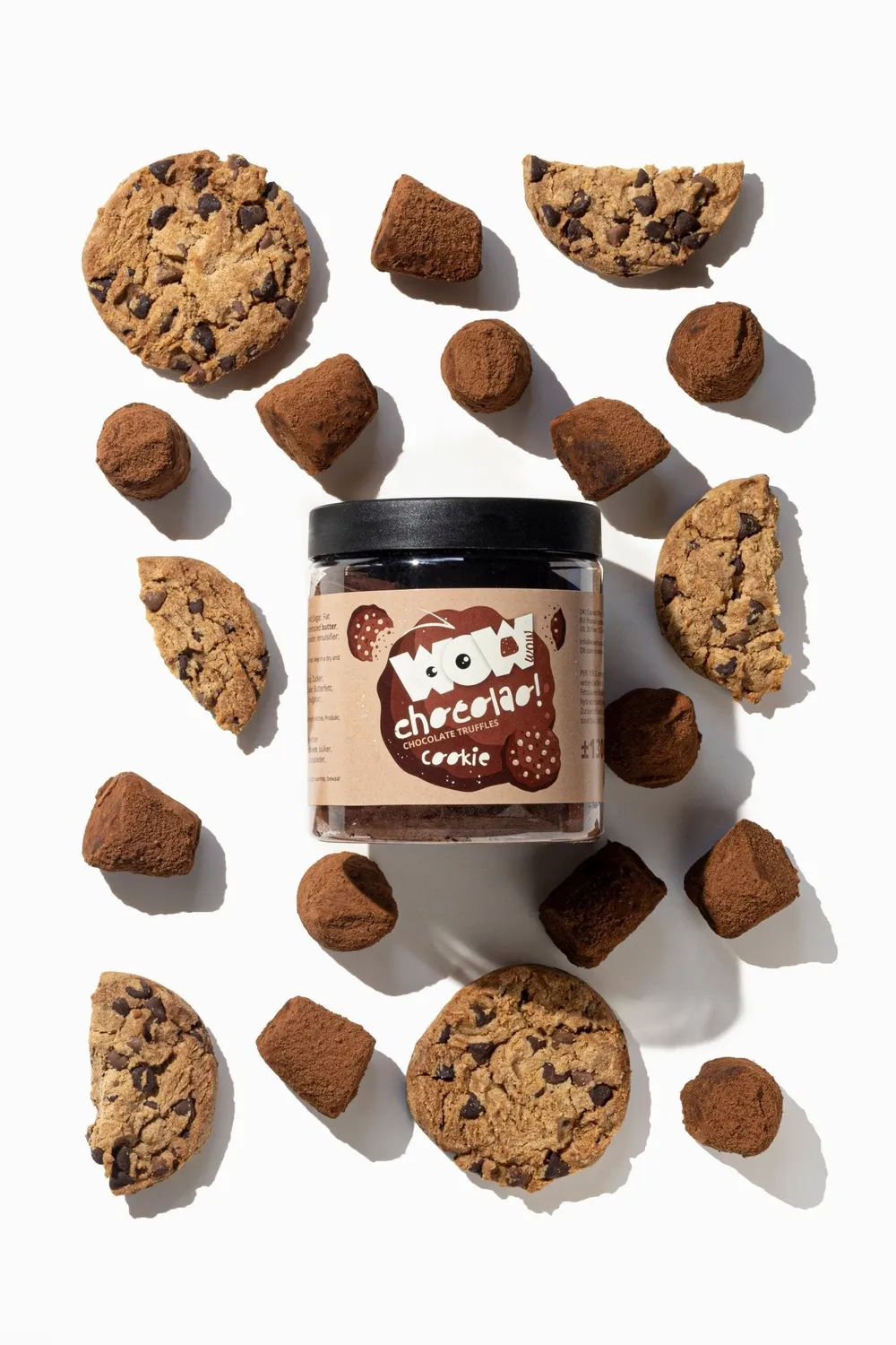 WOW Chocolao Cookie Crumble Truffels pot 130g knapperig