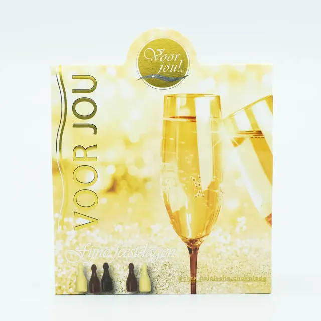 Voor jou Fijne feestdagen champagneflesjes chocolade