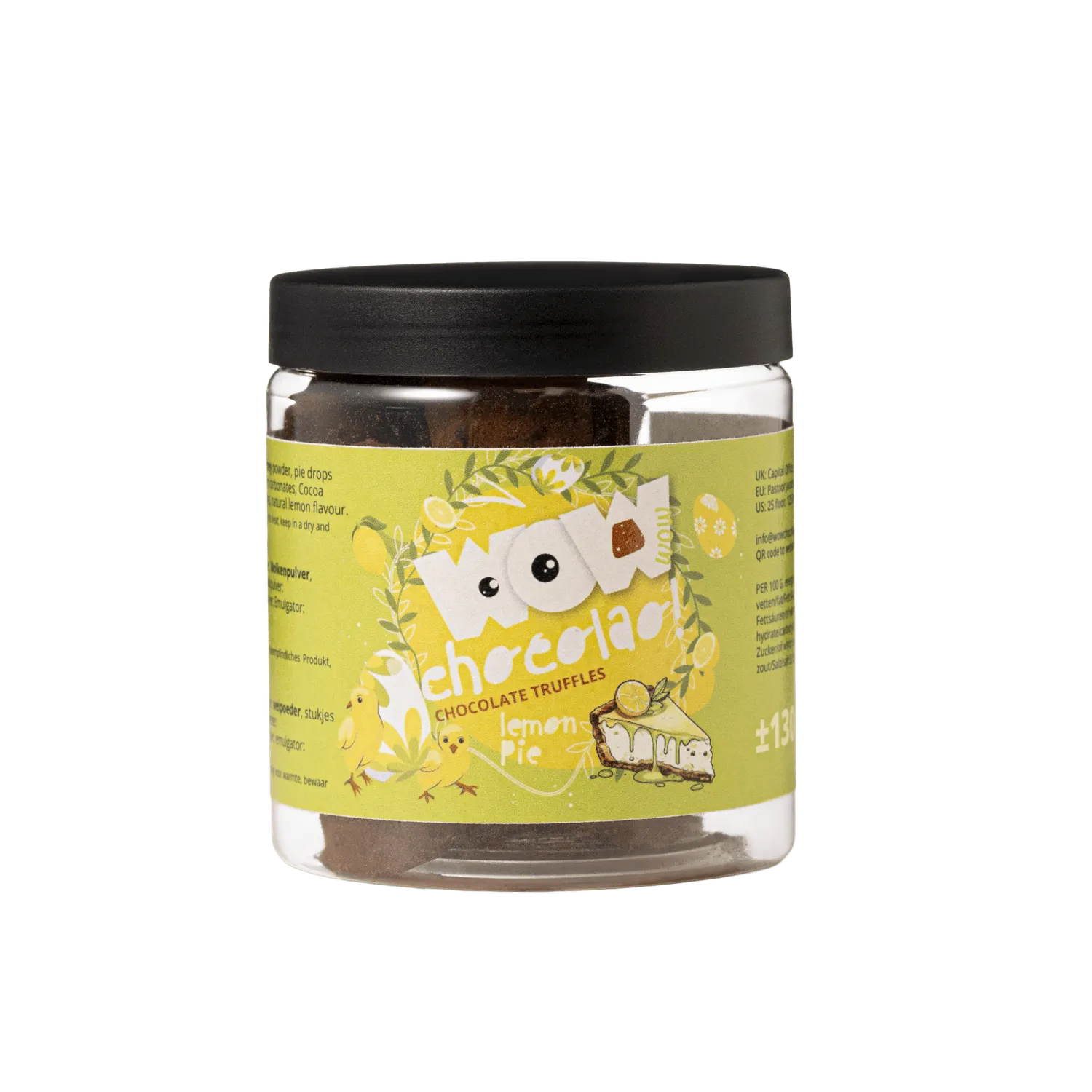 WOW Chocolao Citroen Taart chocoladetruffels 130g pot citroen