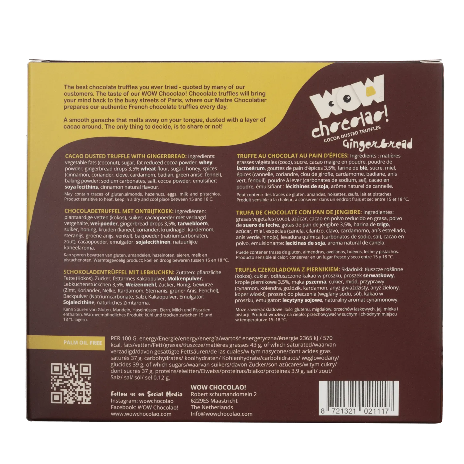 WOW Chocolao Peperkoek Chocoladetruffels XL Doos 250g Kerst