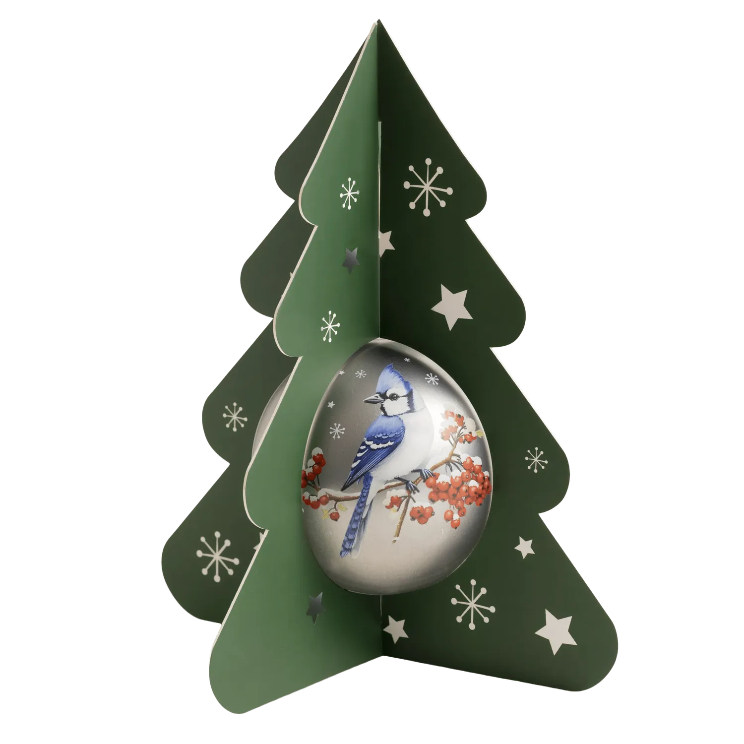 WOW Chocolao Kerstbal truffelpops zilverblauw blauwe gaai