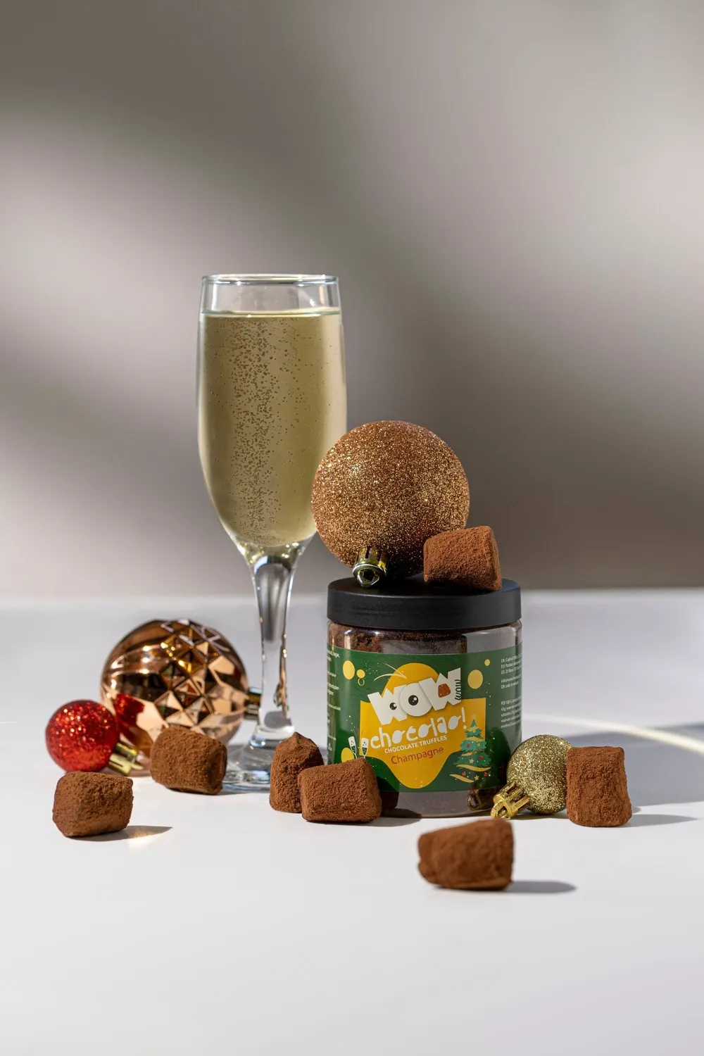 WOW Chocolao Champagne Kerst truffels 130g pot feestelijk