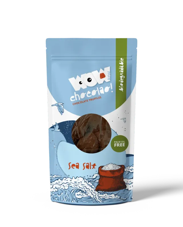 WOW Chocolao Zeezout chocoladetruffels 200g puur