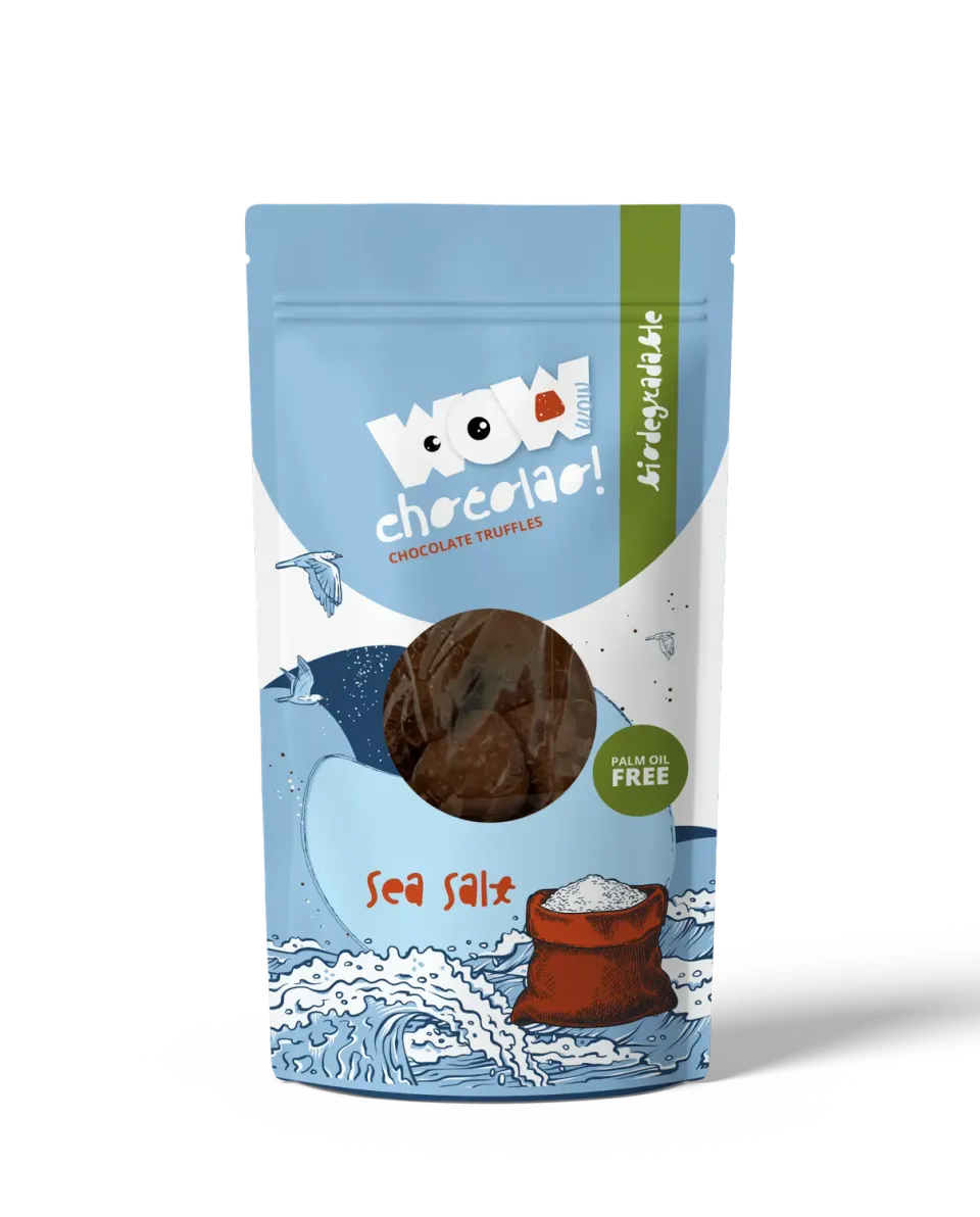 WOW Chocolao Zeezout chocoladetruffels 200g puur
