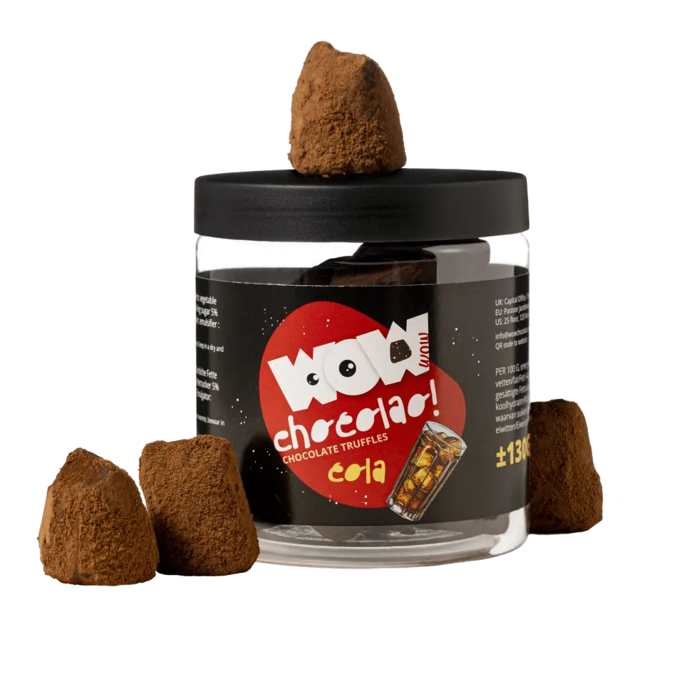 WOW Chocolao Cola Truffels Cadeaupot 130g Bruisend