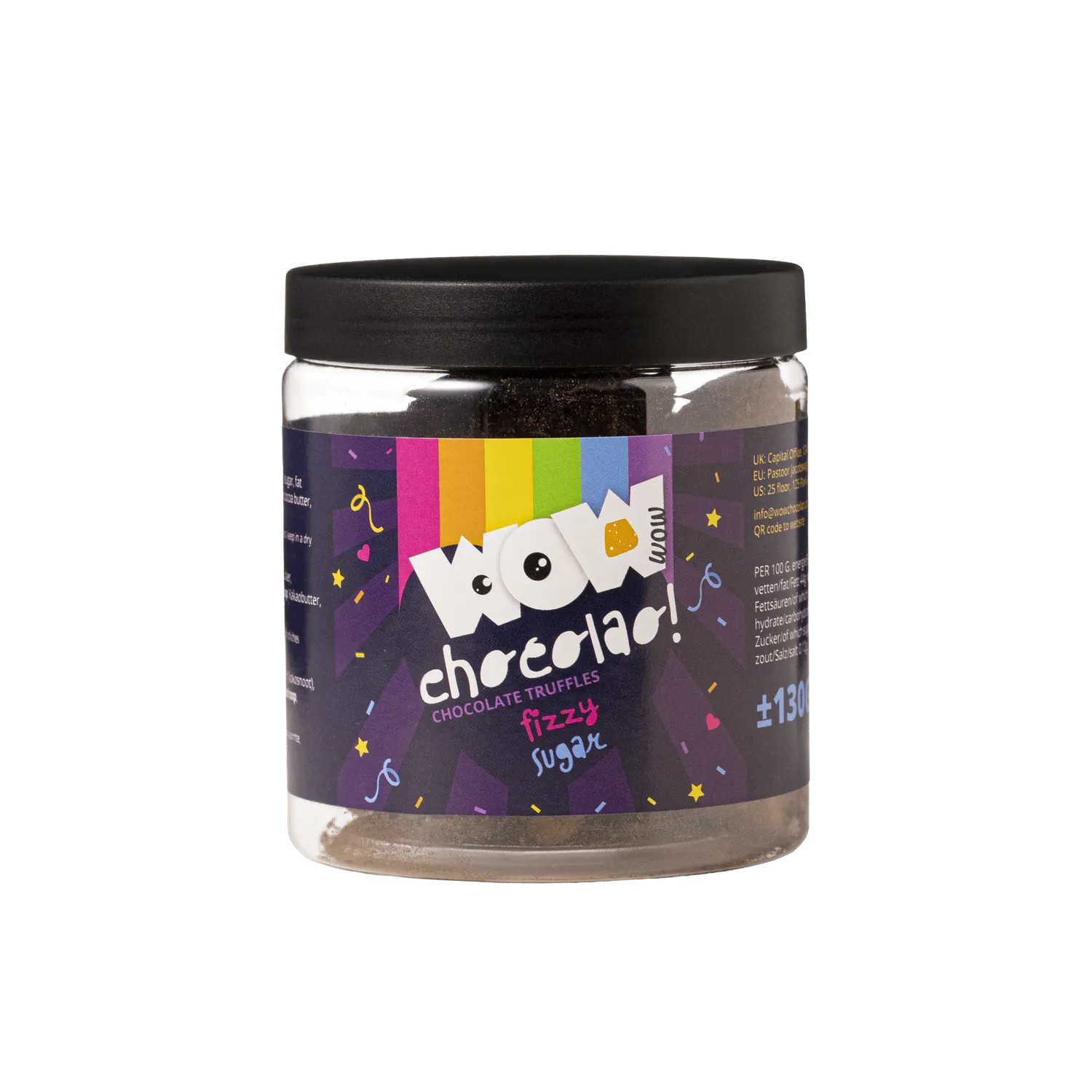 WOW Chocolao Popping Candy Truffels Pot 130g bruis