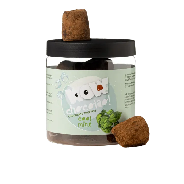 WOW Chocolao Munt chocoladetruffels 130g cadeaupot fris