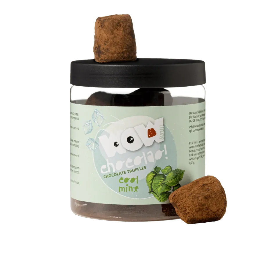 WOW Chocolao Munt chocoladetruffels 130g cadeaupot fris